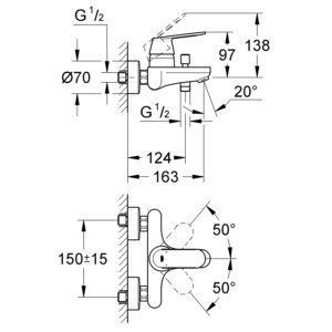 Змішувач для ванни Grohe Eurosmart Cosmopolitan (32831000)