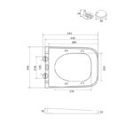 Сидіння-кришка для унітазу MIXXUS PREMIUM SEAT COVER QUADRO-2005 430х345х30mm дюропластове швидкознімне з мікроліфтом (MP6688)