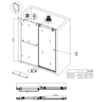 Двері у нішу розсувні KOER SR SD06-140x220-TR-01 прозоре скло EASY CLEAN 8мм хром (KR5368)