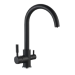 Змішувач для кухні MIXXUS PREMIUM MAFIN 021 BLACK з гнучким виливом з виходом для питної води (Колір чорний) (MI5931)