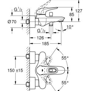 Змішувач для ванни Grohe Eurostyle (33591LS3)