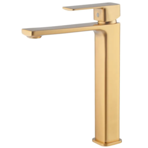 Змішувач для умивальника високий HAIBA KUBUS 001 HIGH NUT BRUSHED GOLD (Колір матове золото) (HB9623)