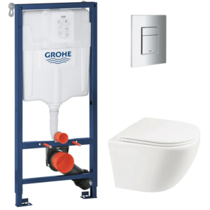 Комплект Grohe Set Унітаз ELLIPSE-0301-T3 система змиву TORNADO 3.0 + Інсталяція Grohe Rapid SL 38536001 + панель змиву 38732000 (38536001ELLIPS0301T3)