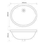 Раковина врізна під стільницю MIXXUS PREMIUM TOPPER-1701 495х405х205mm (перелив) (MP6568)
