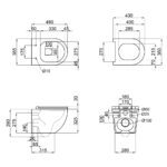 Комплект Grohe Set Унітаз ELLIPSE-0301-R система змиву RIMLESS + Інсталяція Grohe Rapid SL 38772001 (38772001ELLIPS0301R)