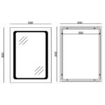 Дзеркало MIXXUS TWEE MR09-80x60-REVERSE з LED Touch, Anti-fog, димером, рег. яскравості (MI6660)