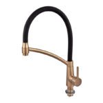 Змішувач для кухні MIXXUS PREMIUM ROSSI 017 BRUSHED GOLD REFL.BLACK (Колір матове золото+силік. вилив чорний) (MP6723)