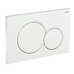 Панель змиву KOER KT-0601-03 240x160x10mm пластикова, кнопка кругла (колір білий) (KR5175)
