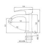 Змішувач для умивальника KOER KB-12007-05 (Колір чорний) (KR3443)