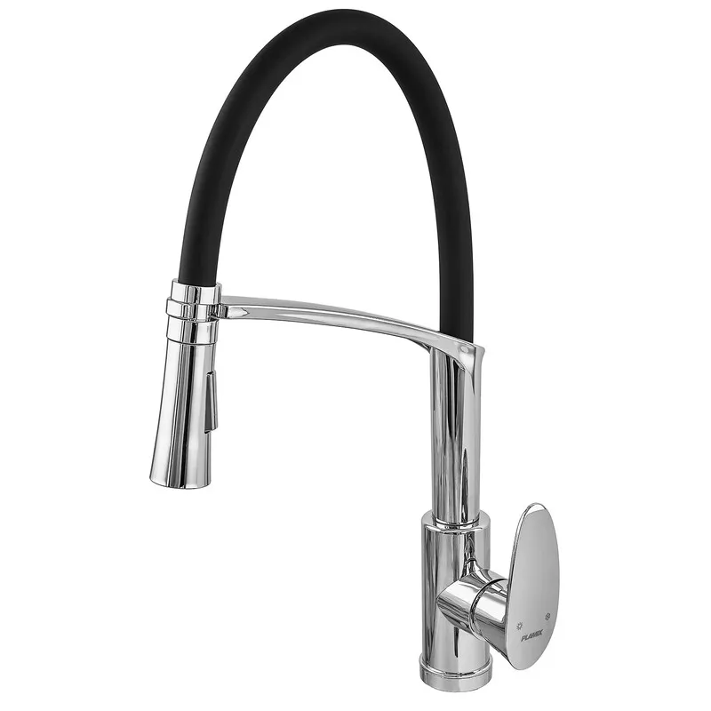 kcs-eb5a8da71cc22da548980db2.png Змішувач для кухні PLAMIX CEZAR-017 SET CHROME REFL.BLACK з силіконовим виливом (з підведенням) (PM0741)