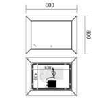 Дзеркало MIXXUS PREMIUM CUBIC MR14-80x60-REVERSE з LED Touch, Anti-fog, димером, рег. яскравості (MP6648)