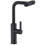 Змішувач для кухні MIXXUS PREMIUM HAMMER 014 BLACK з висувним виливом (Колір чорний) (MI6954)
