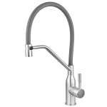 Змішувач для кухні MIXXUS PREMIUM GRAVITY 017 NUT SS COLOR REFL.GREY (Колір нержавіюча сталь+силік. вилив сірий) (MI8407)