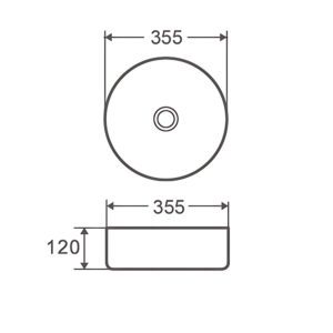 Раковина накладна MIXXUS PREMIUM TOPPER-0102 365х365х125mm (MP6680)