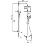 Душова колона зі змішувачем KOER KB-56029-01, 3 функції (Колір хром) (KR5481)