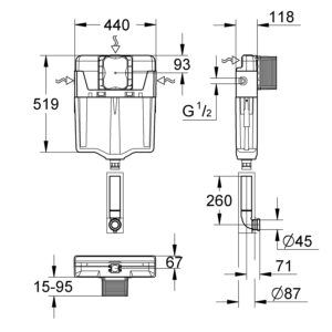 Змивний бачок GD 2 Grohe GD2 (38661000)