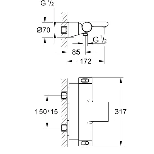 Змішувач для ванни з термостатом Grohe Grohtherm 2000 NEW (34464001)