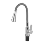 Змішувач для кухні ZERIX EZA-011-T CHROME REFL.GREY (колір хром+силіконовий вилив сірий) (ZX6143)