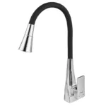 Змішувач для кухні MIXXUS ETNA 014-T NUT REFL.BLACK (Колір хром+силіконовий вилив чорний) (MI8419)
