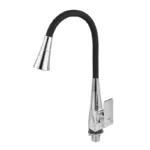 Змішувач для кухні MIXXUS ETNA 014-T NUT REFL.BLACK (Колір хром+силіконовий вилив чорний) (MI8419)